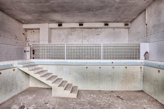 Swimming pool in a ruined building