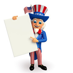 Illustration of Uncle Sam with big sign