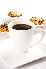 hot coffee and muffin