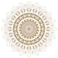 Decorative gold flower with vintage round patterns......