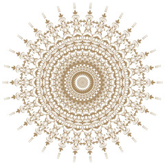 Decorative gold flower with vintage round patterns...