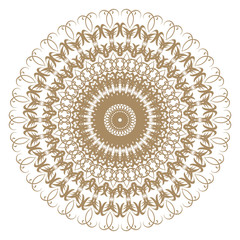 Decorative gold flower with vintage round patterns..