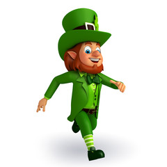 leprechaun for patrick's day is running