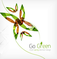 Green leaves spring nature design concept