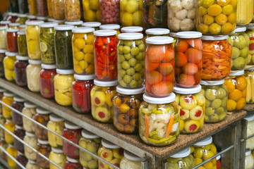 Jars of pickles