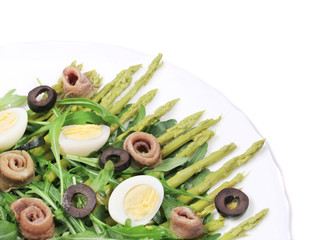 Salad with anchovies and asparagus.