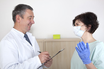 Doctor and doctor talk about medical record
