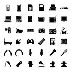 Electronics and gadgets icons set