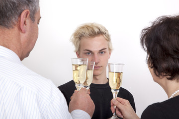 People celebrating with champagne your success