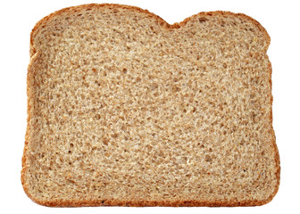 Fresh and nutritious whole wheat bread isolated on white