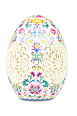 Porcelain easter egg isolated on white