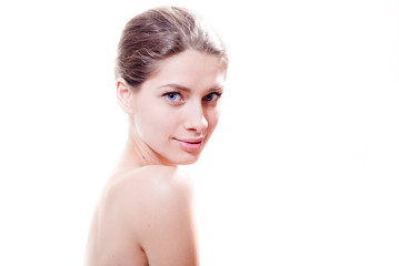 young woman with perfect face beauty portrait