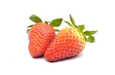 Strawberries isolated on white background