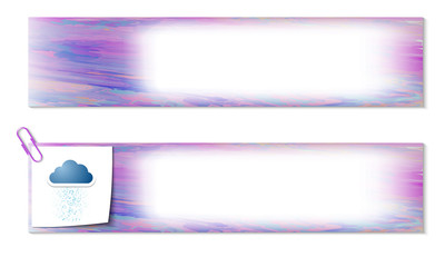 set of two banners with the texture and cloud
