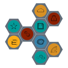 Set modern web icons color