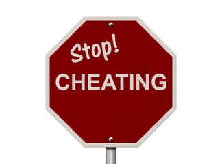 Stop Cheating Sign