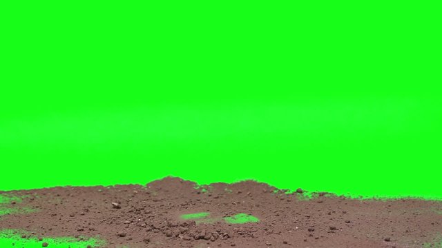 Esplosione terra in green screen