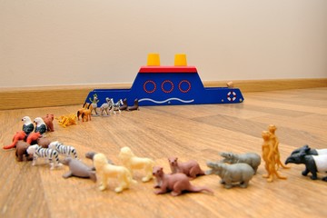 Noah's Ark with animals from toys