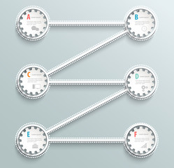 Naklejka premium Paper infographic design, geometric paper forms.