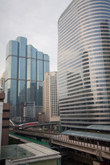 Obraz premium The modern buildings of the city skyscrapers