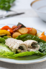 fish rolls with vegetables