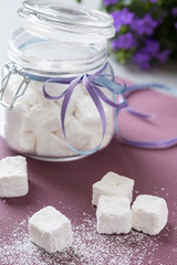 marshmallows in jar
