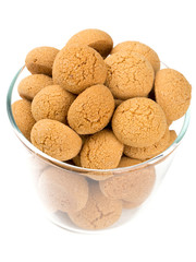 Traditional italian almond cookies - amaretti, isolated on white