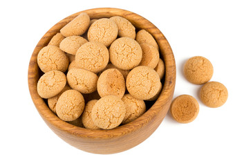 Traditional italian almond cookies - amaretti, isolated on white