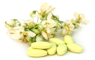 Moringa flower with pills