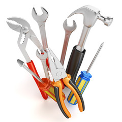 Home improvements tools isolated