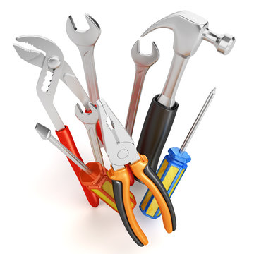 Home improvements tools isolated