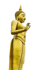 Golden Buddha image status isolated