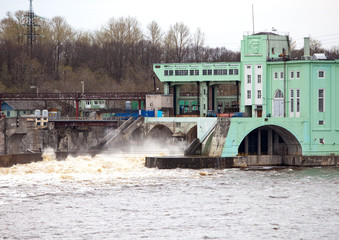 Volkhov HYDROELECTRIC POWER station-hydro power station,Russia..