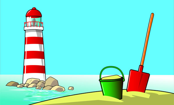 seau pelle et phare