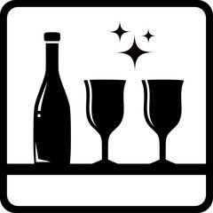 bottle and wine glass silhouette