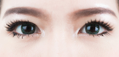 Obraz premium woman eye with long eyelashes