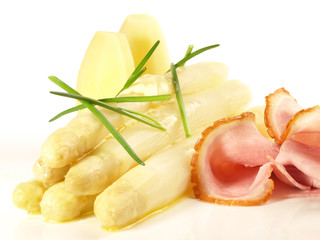 Spargel mit Schinken