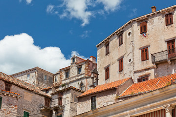 Fototapeta na wymiar Old Stone Buildings of Sibenik, Croatia