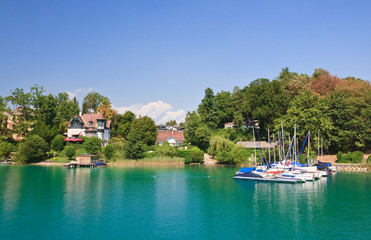 Resort Krumpendorf am Worthersee and Lake Worth . Austria