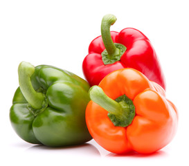 Sweet bell pepper isolated on white background cutout