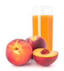 Peach fruit juice in glass