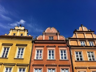 Fototapeta na wymiar Houses in historic center of Warsaw, Poland