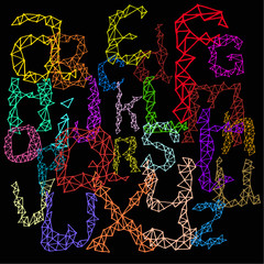 needle thread colored alphabets