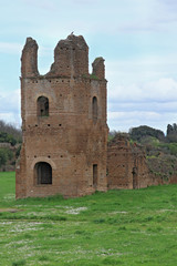 Ruins from Circo di Massenzio in Via Apia Antica at Roma - italy