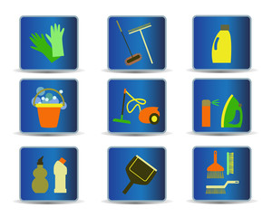 cleaning tools icons