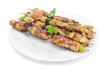 chicken and vegetables skewers