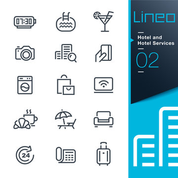 Lineo - Hotel and Hotel Services outline icons