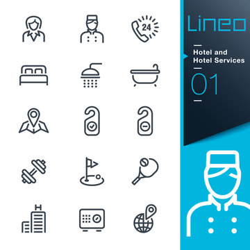 Lineo - Hotel and Hotel Services outline icons