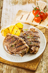 Delicious barbecued lunch on a summer picnic