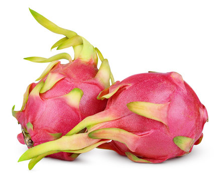 Dragon fruit or pitaya isolated on white with clipping path